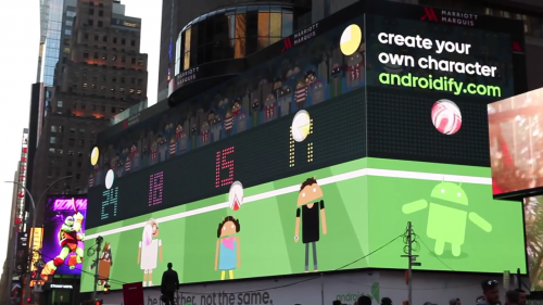 Android теперь и на Times Square